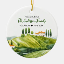 Cute Watercolor Illustration of Toskana Italien