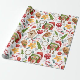 Cute Watercolor jul Uggla Presentpapper