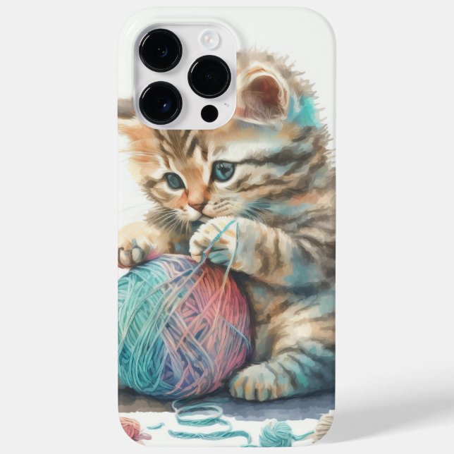 CUTE WATERCOLOR KITTEN MED BOLL I YARN (Baksida)