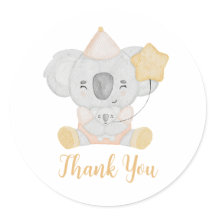 Cute Watercolor Koala Baby Shower Party Tack