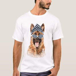 Cute Watercolor Land German shepard T Shirt