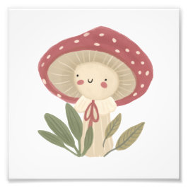 Cute Watercolor Little svamp Photo Print Fototryck