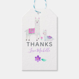 Cute Watercolor Llama thema Baby Shower Tack Presentetikett
