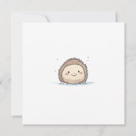 Cute Watercolor Lycklig Hedgehog Julkort