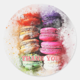 Cute Watercolor Macaron Abstrakt Classic-märke Runt Klistermärke