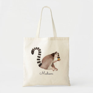 Cute Watercolor Madagascar Lemur Personlig Tygkasse