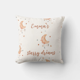 Cute Watercolor Måne och Stars Kudde