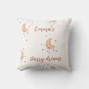 Cute Watercolor Måne och Stars Kudde