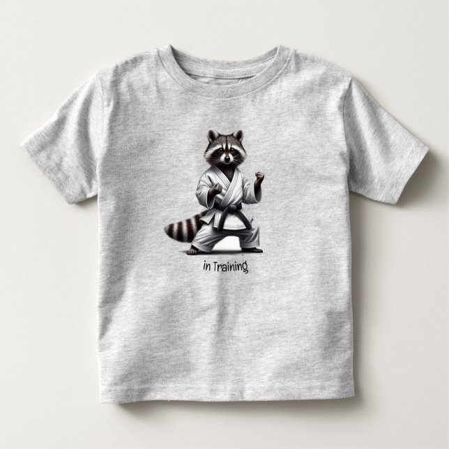 Cute Watercolor Martial Arts in Training T Shirt (Framsida)
