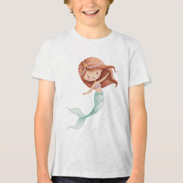 Cute Watercolor Mermaid Illustration T Shirt