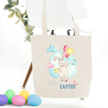 Cute Watercolor Modern Glad påsk Bunny Balloations