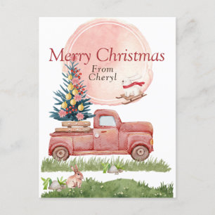 Cute Watercolor Modern Helg Vykort