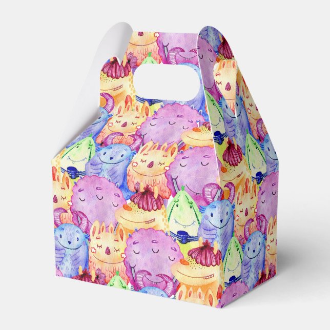 Cute Watercolor Monsters Presentaskar (Framsidan Sidan)