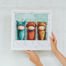 Cute Watercolor Newborn Spädbarn sover Nursery