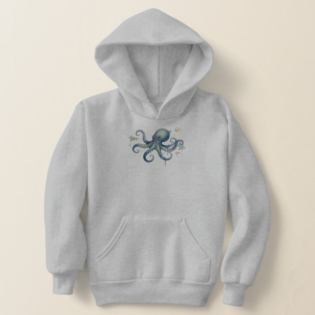 Cute Watercolor Octopus Illustration T Shirt (Laydown)