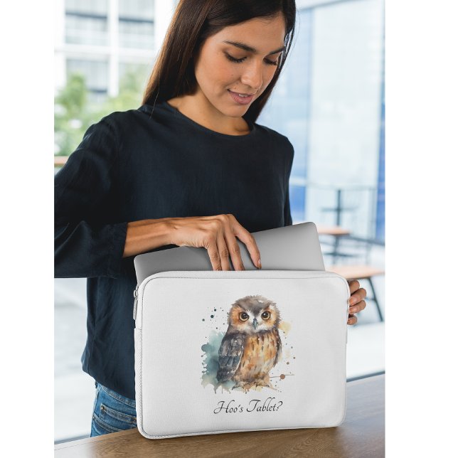 Cute Watercolor Owl, custom Laptop Fodral (Skapare uppladdad)