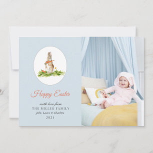 Cute Watercolor Påskhare-fotot Påsk-kort Julkort