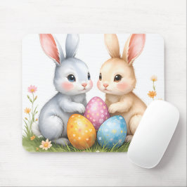 Cute Watercolor Påskhare Glad påsk Musmatta