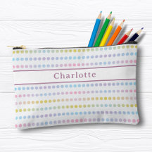 Cute Watercolor Pastel Doted Mönster Pencil Fodral