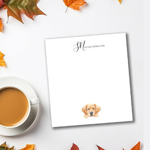 Cute Watercolor Peeking Golden Personlig Anteckningsblock