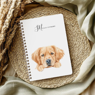 Cute Watercolor Peeking Golden Personlig Anteckningsbok
