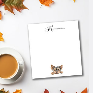 Cute Watercolor Peeking Yorkie Personlig Anteckningsblock