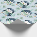 Cute Watercolor Penguin Presentpapper<br><div class="desc">Svälla Pappert vattenfärgen Penguin-Anpassadet Jul/Festive/Unique/Helgdagars</div>