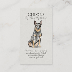 Cute Watercolor Pet Sitter Hund WalkerBusiness Car Visitkort