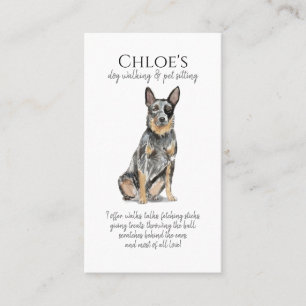Cute Watercolor Pet Sitter Hund WalkerBusiness Car Visitkort