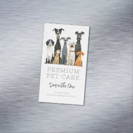 Cute Watercolor Pets Hundar Pet Sitter Dog Walker Magnetiska Visitkort