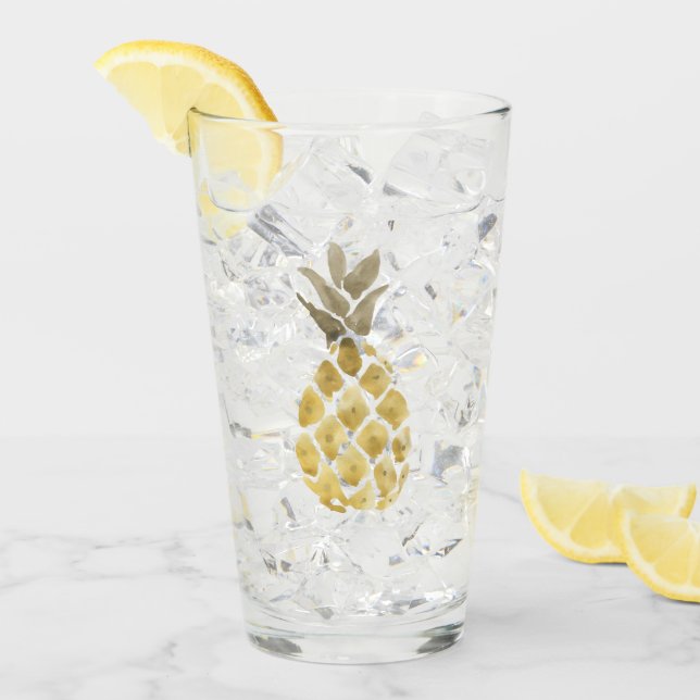 Cute Watercolor Pineapple Glaskopp (Framsida Ice)