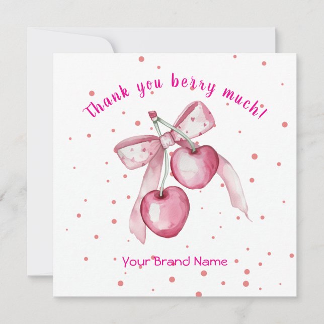 Cute Watercolor pinkbär BusinessTack, ditt kort (Framsida)