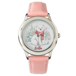 Cute watercolor Polar Bear Armbandsur