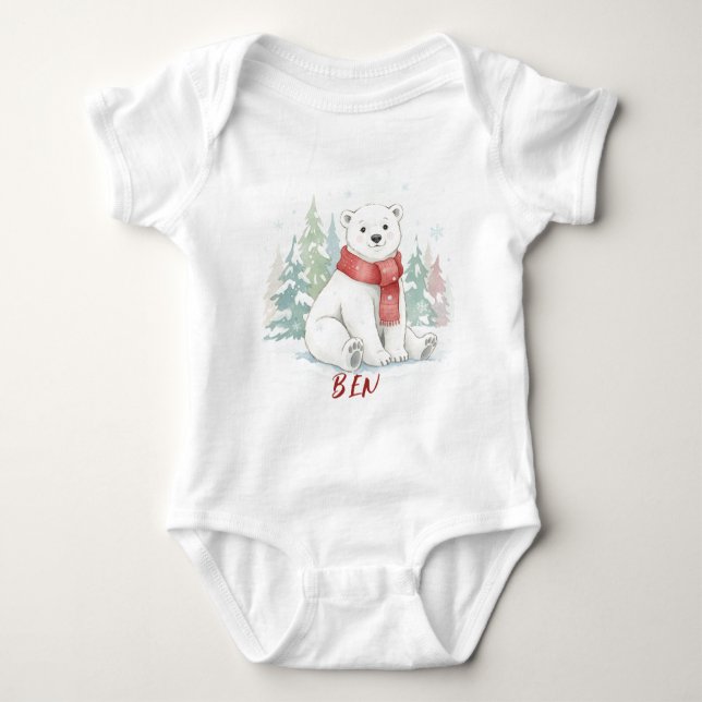 Cute watercolor Polar Bear T Shirt (Framsida)
