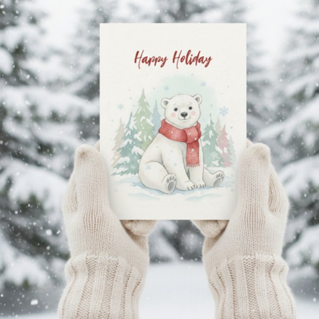 Cute watercolor Polar Bear Winter  (Skapare uppladdad)