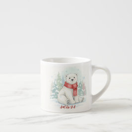 Cute watercolor Polar Bear Winter  Espressomugg