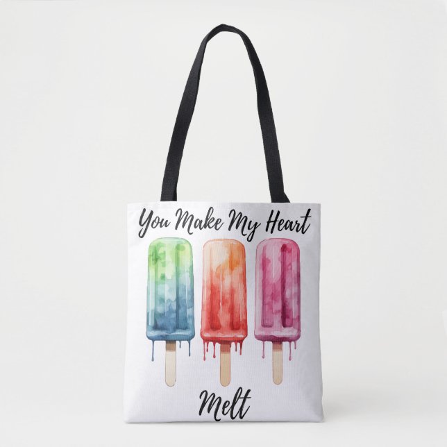 Cute Watercolor Popsicle, sommar Tygkasse (Framsida)