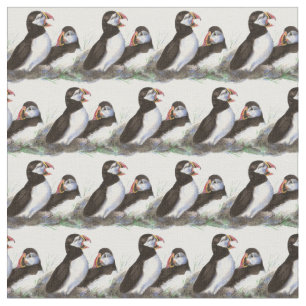 Cute Watercolor Puffin Bird Nature Art Tyg