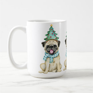 Cute Watercolor Pug-julpug Kaffemugg