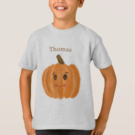 Cute Watercolor Pumpkin Monogram boy T-Shirt