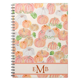 Cute Watercolor Pumpkin Patch Höst Anteckningsbok