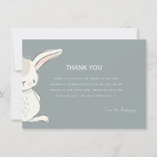 Cute Watercolor Rabbit Baby Shower-Tack Inbjudningar