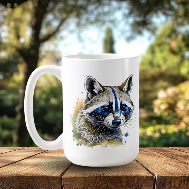 Cute Watercolor Raccoon Kaffemugg (Skapare uppladdad)