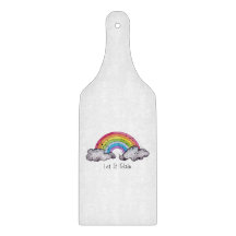 Cute Watercolor Rainbow and Clouds
