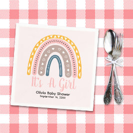 Cute Watercolor Rainbow Boho Style Baby shower Pappersservett