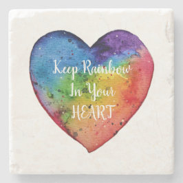 Cute Watercolor Rainbow Heart Stenunderlägg