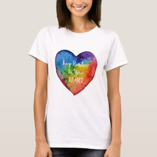 Cute Watercolor Rainbow Heart T-shirt