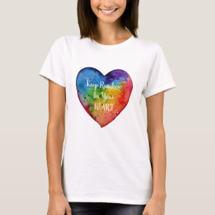 Cute Watercolor Rainbow Heart T Shirt