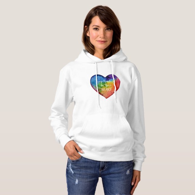 Cute Watercolor Rainbow Heart Tröja (Hel framsida)
