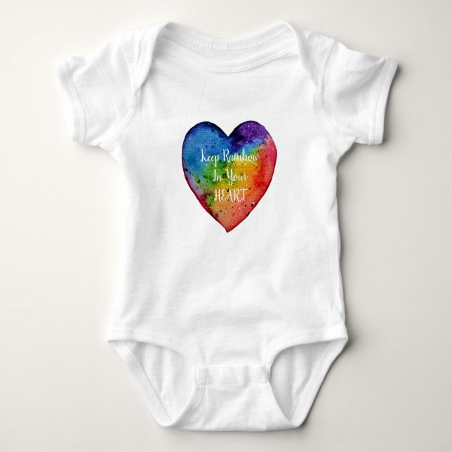 Cute Watercolor Rainbow Heart Tröja (Framsida)